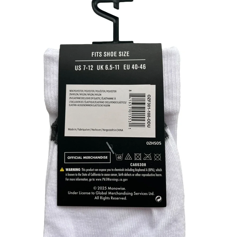 Ozzy Osbourne Black White Crew Socks One Size 2025 Monowise Official Merchandise